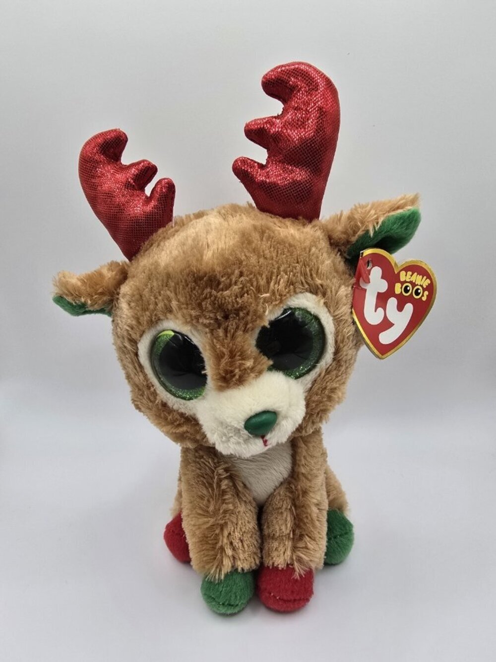 Ty Beanie Boos ALPINE the Reindeer (Red Antlers) 6" Stuffed Animal Toy